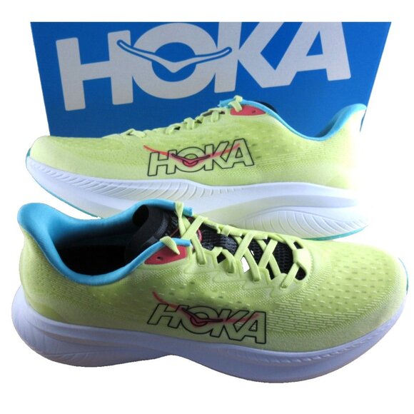 Hoka Men's Mach 6 Running Shoes Yuzu Cielo Blue Sizes NIB 1147790 YZC - Picture 1 of 9